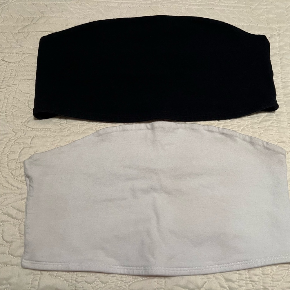 Wild Fable Black and White Bandeau Tops Size: L